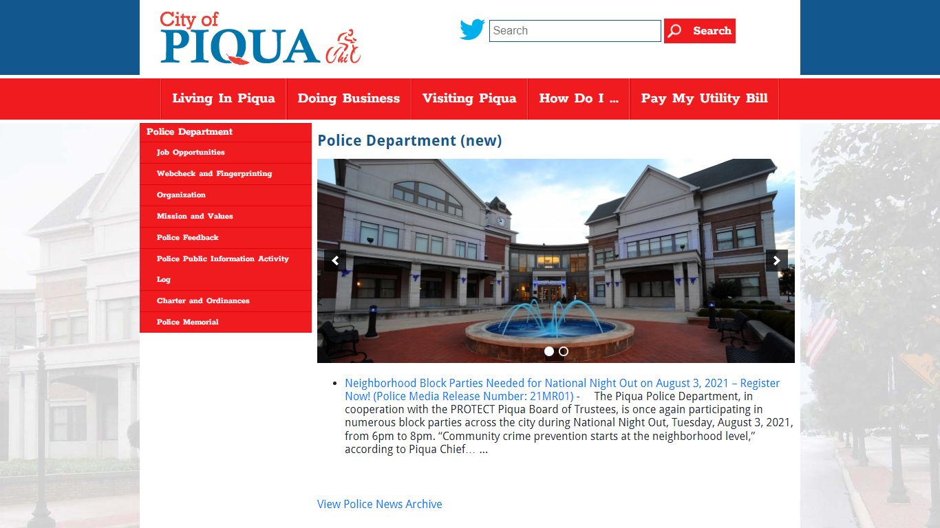 Police Department (new) – City of Piqua, Ohio